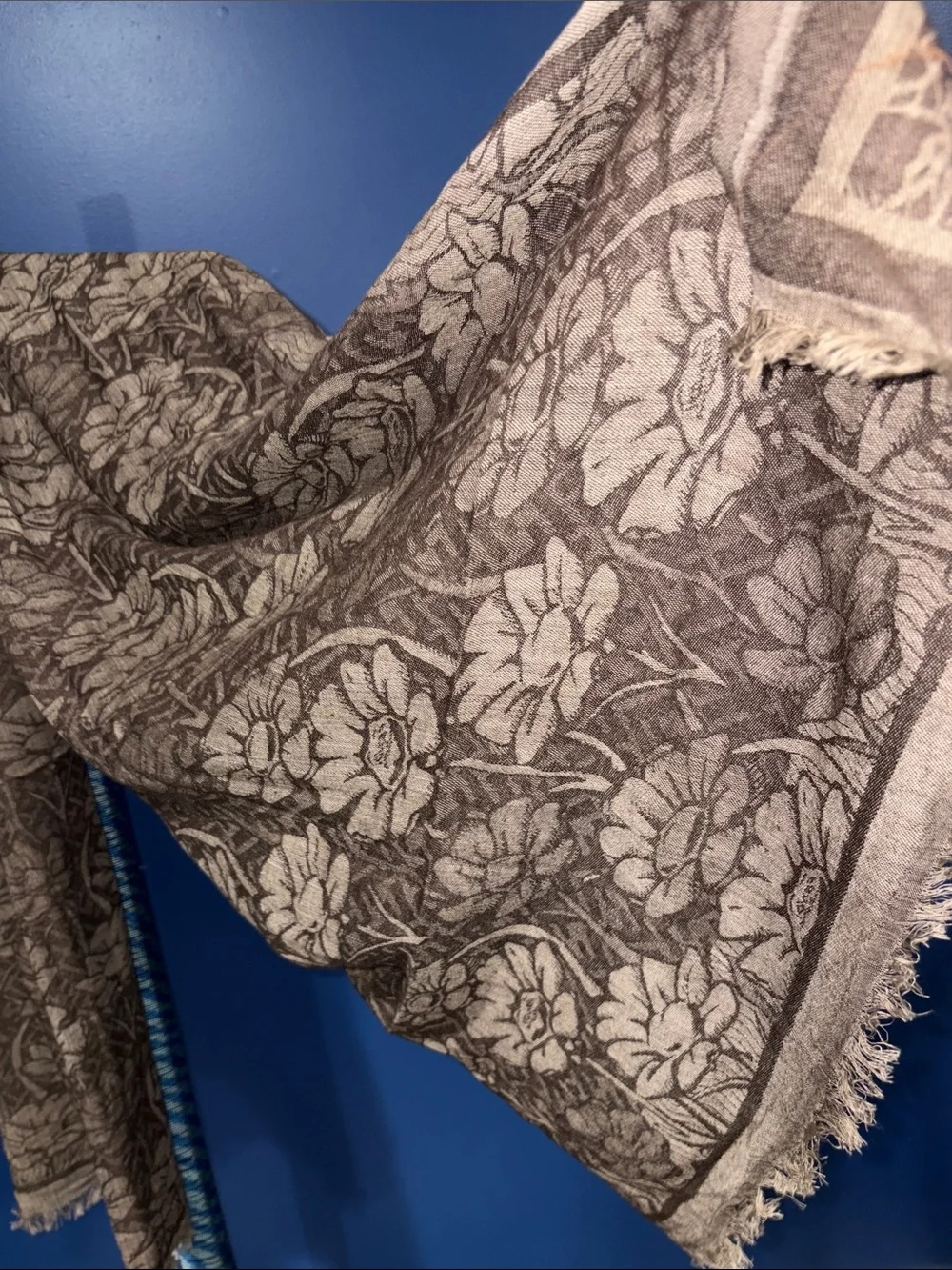 Brown Floral Throw Blanket Wrap/Shawl